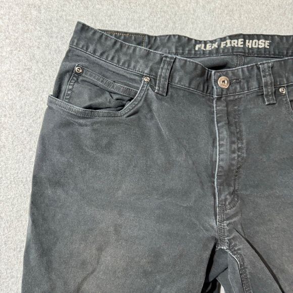 Duluth Trading Jeans Mens 38x32 Black Flex Workwear Solid Regular 5 Pocket - Picture 2 of 13